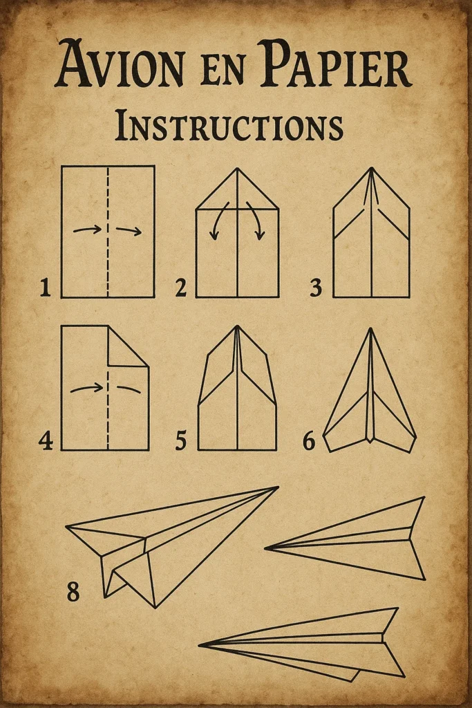 Instructions comment plier un avion en papier